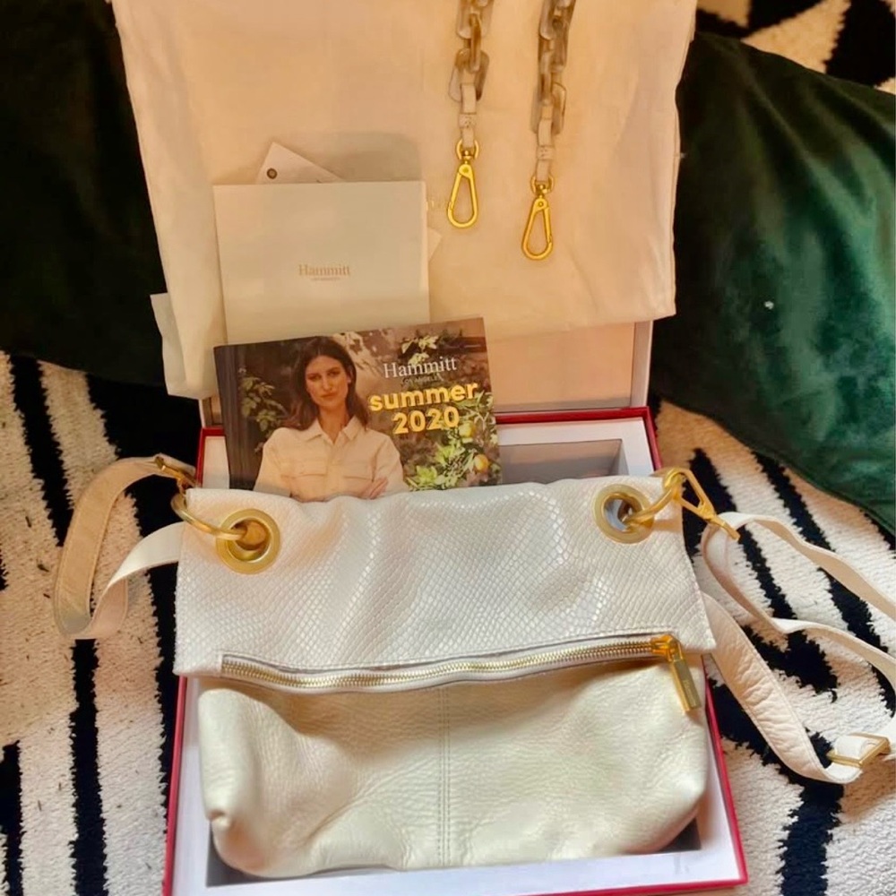 Hammitt Cream and Gold Shoulder Bag